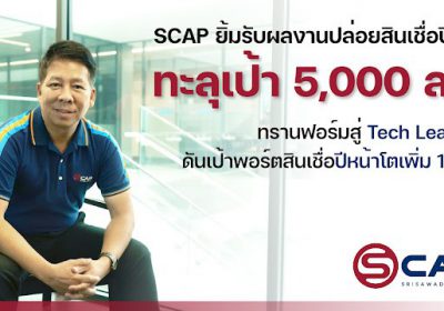 SCAP ยิ้มรับผลงานปล่อยสินเชื่อปี 64ทะลุเป้า 5,000 ลบ. ทรานฟอร์มสู่ Tech Leasing
