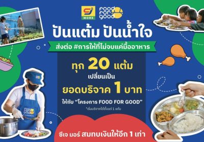 ซีเจ มอร์ สานต่อ “ปันแต้ม ปันน้ำใจ” ร่วมกับมูลนิธิยุวพัฒน์ ชวนสมาชิกสบายการ์ด ส่งต่อ #การให้ที่ไม่จบแค่มื้ออาหาร  ผ่านโครงการ FOOD FOR GOOD