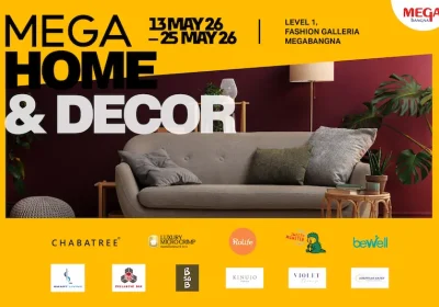 เมกาบางนา ชวนเติมเต็มบ้านให้สะท้อนสไตล์ที่ใช่ ในงาน “MEGA HOME & DECOR” รวมไอเดียแต่งบ้านและไอเทมไลฟ์สไตล์ ตอบโจทย์ทุกการใช้ชีวิต วันที่ 13 – 25 พ.ค. 69 ณ ชั้น 1 โซนแฟชั่น แกลอเรีย ศูนย์การค้าเมกาบางนา